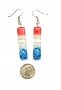 Red White Blue Glass Earrings